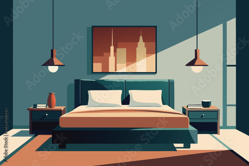 hotel style bedroom with neutral tones   (1).eps