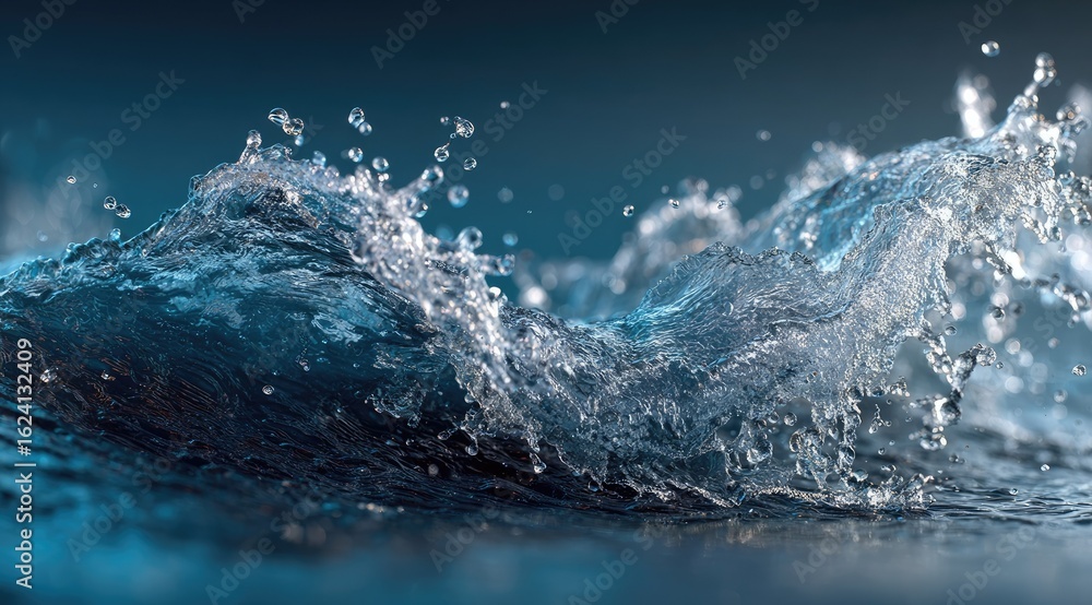 Obraz premium Dynamic water splash, detailed texture, translucent