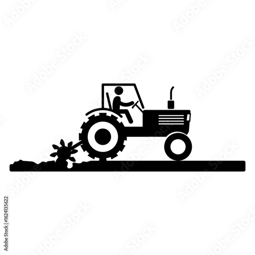 farm tractor icon black_1