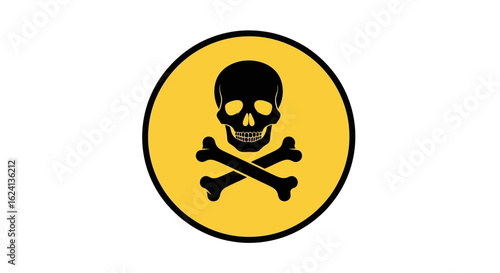 Toxic Hazard Warning Sign with Skull Icon – Yellow Vector Safety Symbol