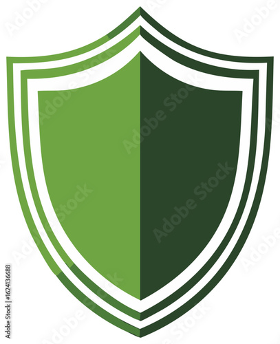 Green Security Protection Shield Icon Flat Design Vector Illustration