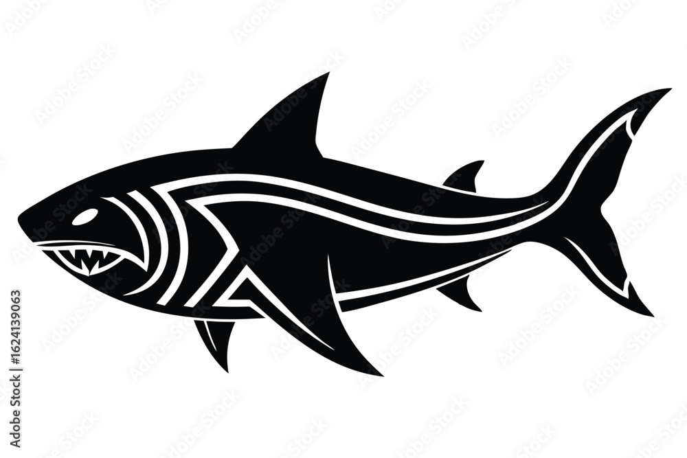 Obraz premium illustrate a cyberpunk inspired futuristic shark (1).eps