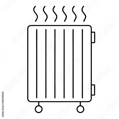 Modern vertical panel radiator design with heat element and clean lines for heating solutions