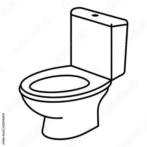 Modern toilet bowl side profile illustration in clean vector art with detailed design elements