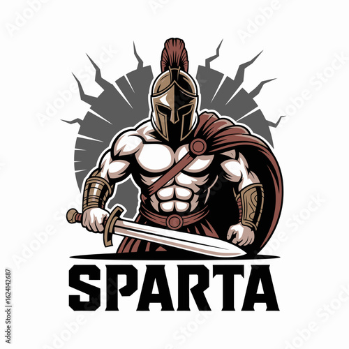 Warrior Spirit of Ancient Sparta Illustrative Design