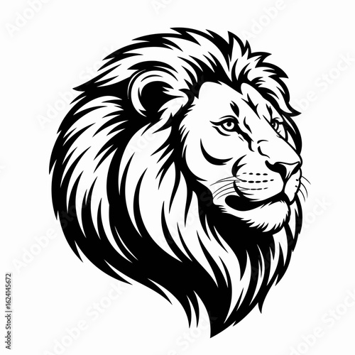  Majestic Lion Head Illustration With Detailed Mane and Fierce Expression for Symbolism and Design