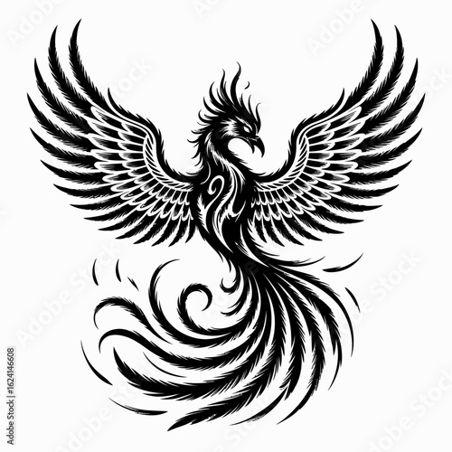 Majestic Mythical Bird Rises Symbolizing Rebirth Resilience and Eternal Flame