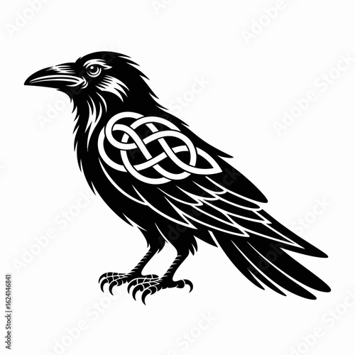 Intricate Celtic Knotwork Ravens Symbolizing Ancient Lore and Mystical Power