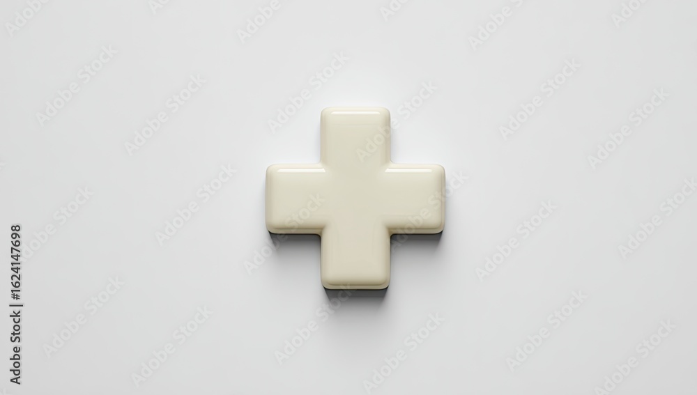 Obraz premium Ivory Cross on White