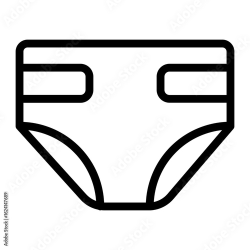 Baby Diaper Line Icon