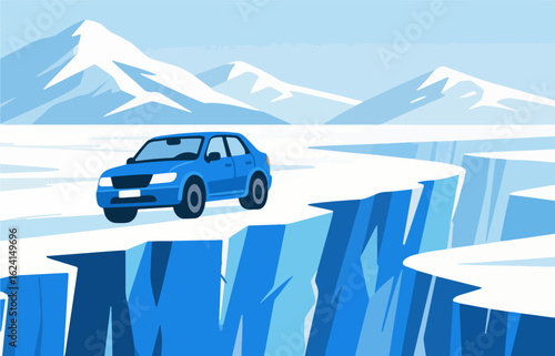 Glaciers and cars, exquisite vector patterns.