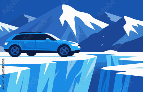 Glaciers and cars, exquisite vector patterns.