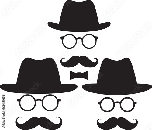 Classic gentleman accessories silhouette