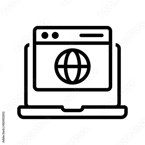 Vector black line icon for Hyperlink connection