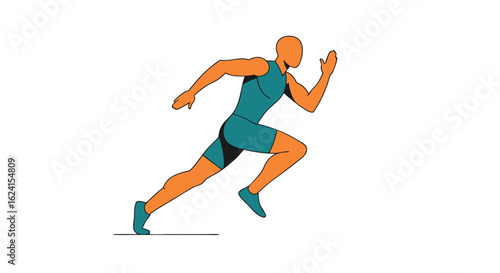 Streamlined runner illustration depicting speed and athleticism in motion