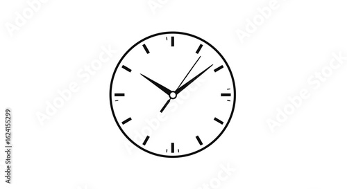 Minimalistic clock face illustration symbolizing precision and punctuality within time management representation
