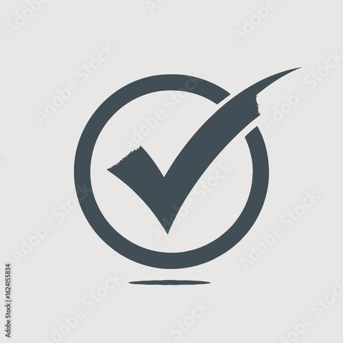Elegant Check Mark Icon Symbolizing Approval and Completion with a Subtle Gradient Effect