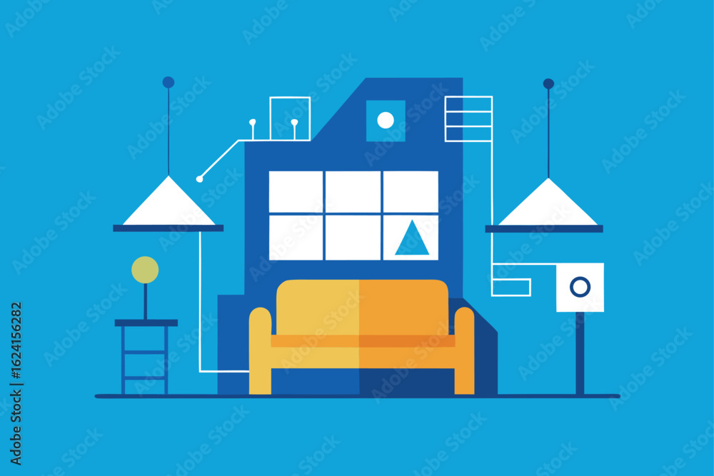 Fototapeta premium interior design concept turning into blueprint (1).eps