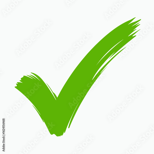 Green Check Mark Symbol Indicating Success Approval Completion and Agreement