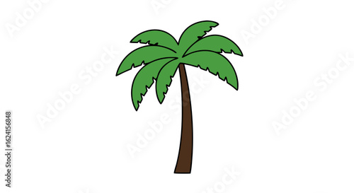 Stylized palm tree illustration symbolizing tropical aesthetics and summer vibes  illustration for design materials and creative summer projects