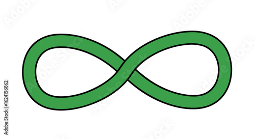 Verdant Eternity: A Symbolic Depiction of Boundless Possibilities and Limitless Duration Rendered with a Fresh Green Hue against a Pristine Canvas