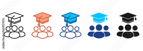 Group Icon Set Multiple Style Collection