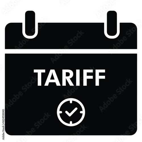 Tariff Calendar Deadline Vector Silhouette Outline