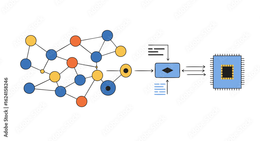 custom made wallpaper toronto digitalGraphical Depiction of Neural Network Processing Data to Microchip Integration System