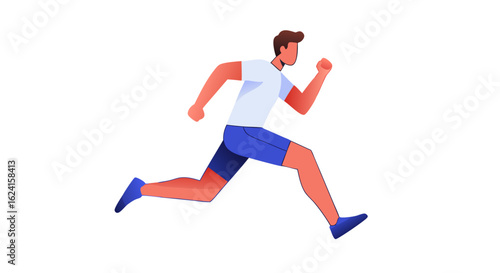 Dynamic Vector Illustration of a Man in Motion Depicting Speed Agility and Athleticism