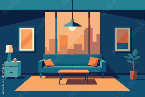 interior shot of apartment living room  .eps