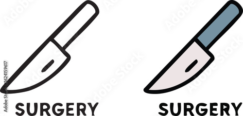 Surgical Scalpel Icon for Medical Procedures.