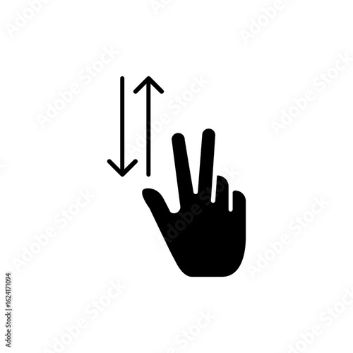 Hand Gesture Icon Business Logo Concept Idea Solid Glyph Icon Design Vector
