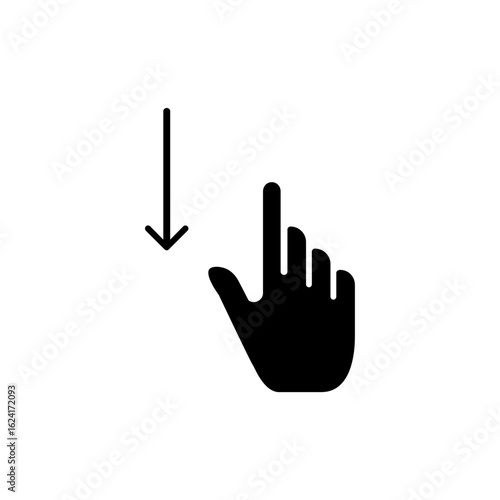 Hand Gesture Icon Business Logo Concept Idea Solid Glyph Icon Design Vector