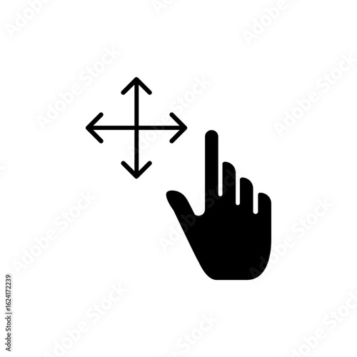 Hand Gesture Icon Business Logo Concept Idea Solid Glyph Icon Design Vector