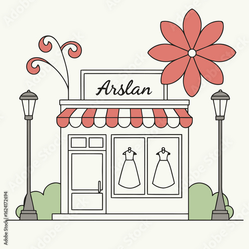 vector illustration of a shop window
