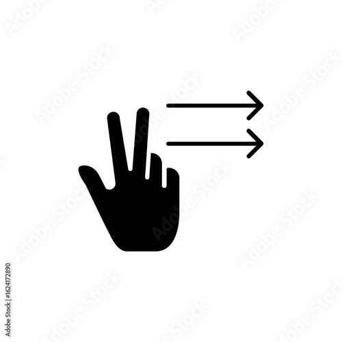 Hand Gesture Icon Business Logo Concept Idea Solid Glyph Icon Design Vector