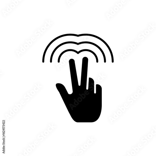 Hand Gesture Icon Business Logo Concept Idea Solid Glyph Icon Design Vector