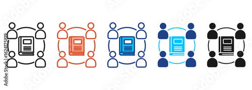 Teamwork Icon Set Multiple Style Collection