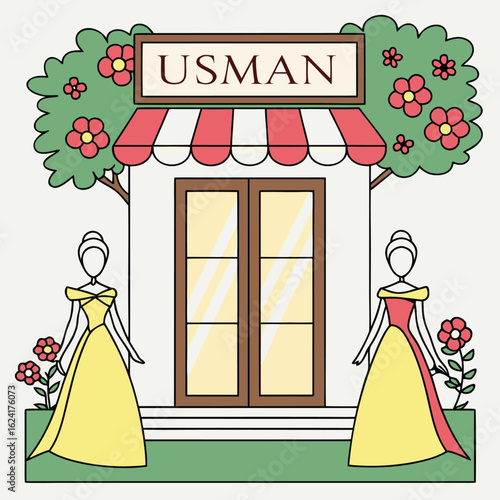 vector illustration of a shop window