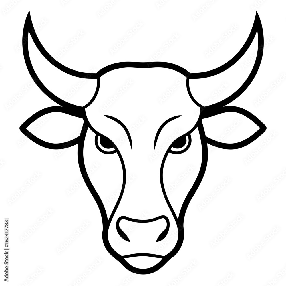 bull head isolated on white bull head isolated on white