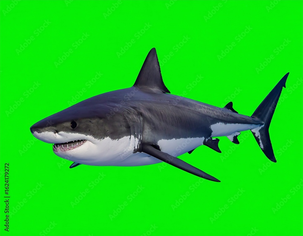 Fototapeta premium Shark on green screen (3)