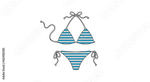Stylish striped halter neck bikini swimsuit for women summer beachwear fashionable two piece bathing suit
