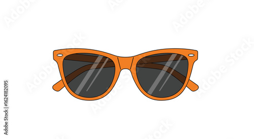 Stylish orange frame sunglasses with dark lenses offering excellent eye protection from the sun