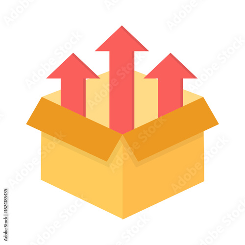 Unboxing Icon Vector Illustration Flat Version