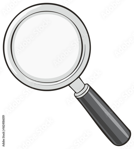 Cartoon Magnifying Glass with Handle and Metal Rim for Discovery
