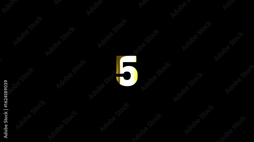 Luxury golden 10 second countdown animation, template for poster, cover, banner, social media