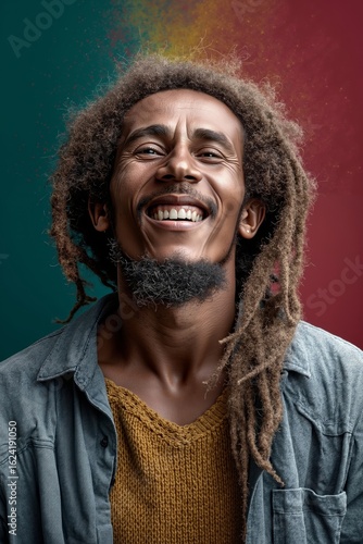 A man with dreadlocks smiles at the camera