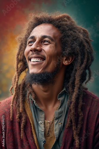 A man with dreadlocks smiles at the camera