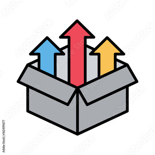 Unboxing Icon Vector Illustration Color Version