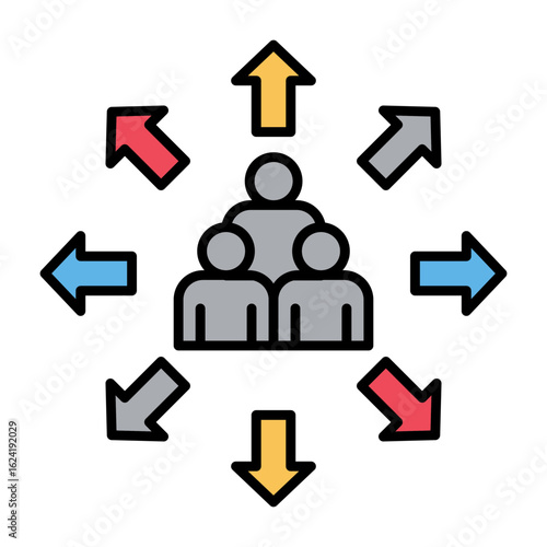 Population Icon Vector Illustration Color Version
